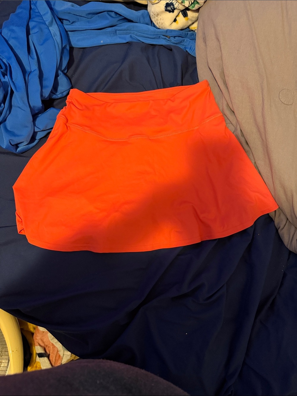High-Waist Orange Skater Skirt - Women's Activewear